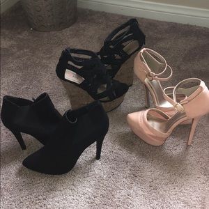 Shoe bundle heels, wedges, and booties